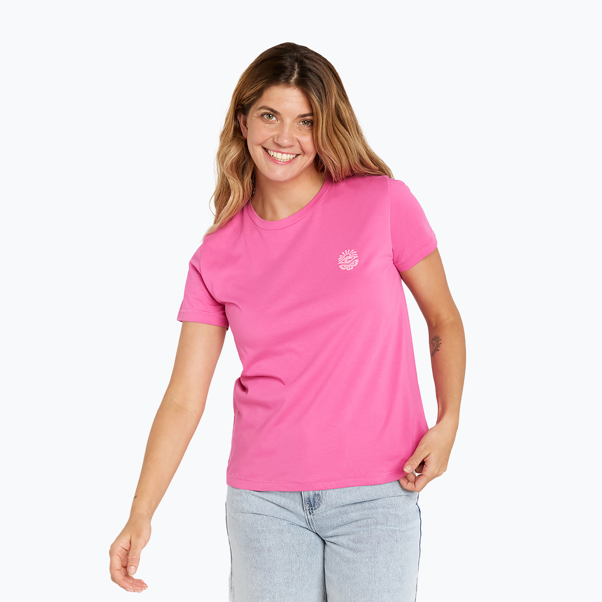 Maglietta Rip Curl Re-Entry Crew donna rosa caldo (L) (Re-Entry Crew 0BTWTE)