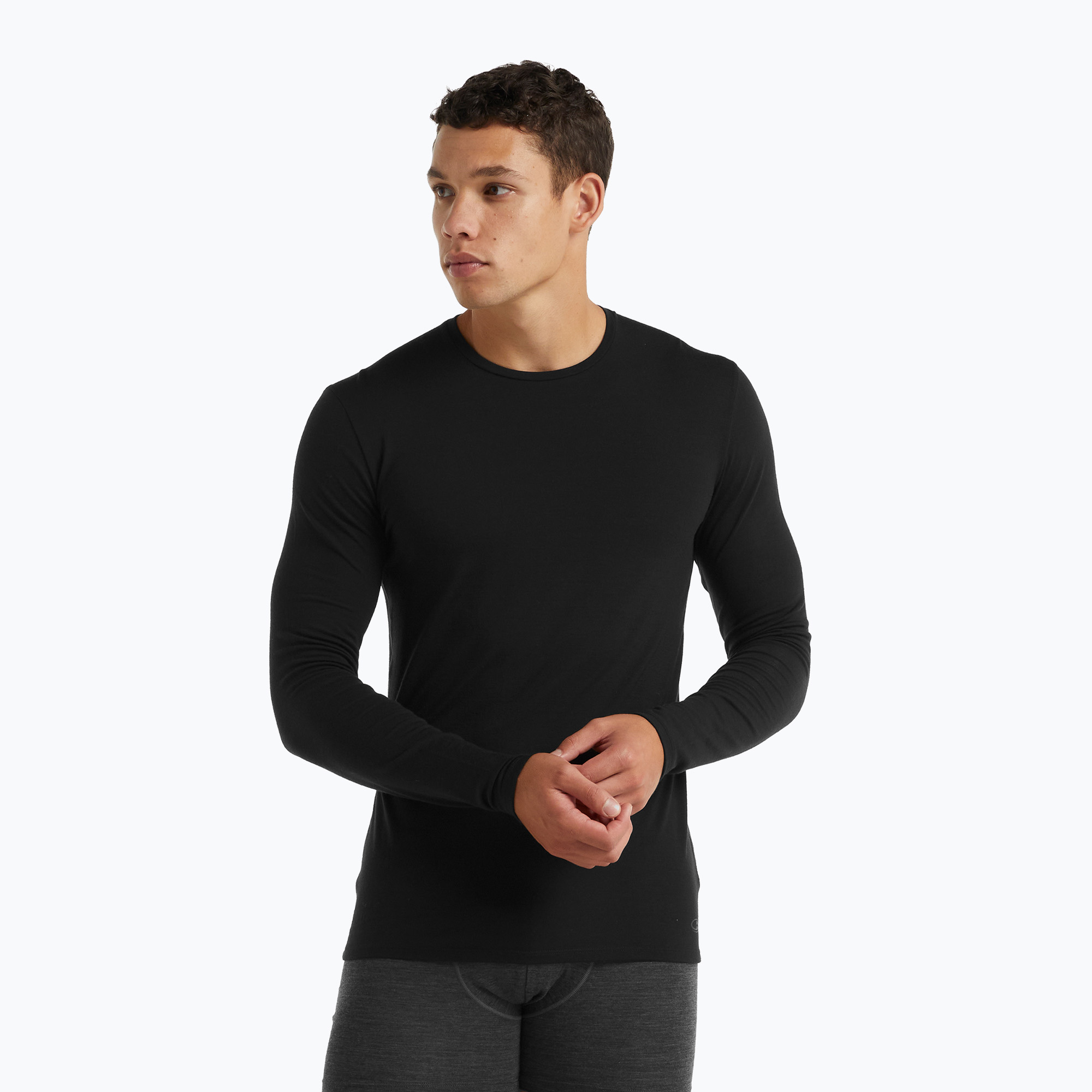 Longsleeve termoaktywny męski icebreaker Merino 150 Anatomica Crewe black 