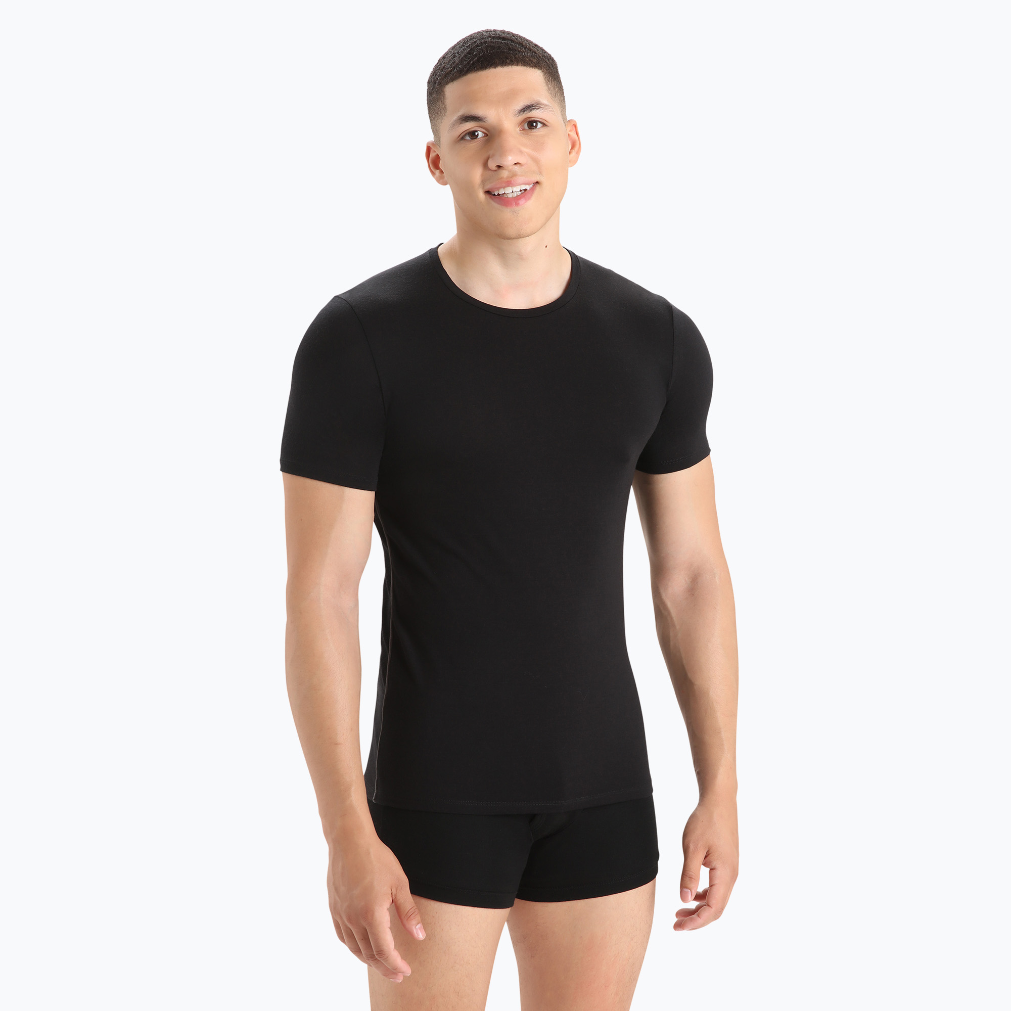 Koszulka trekkingowa męska icebreaker Anatomica Crewe black 