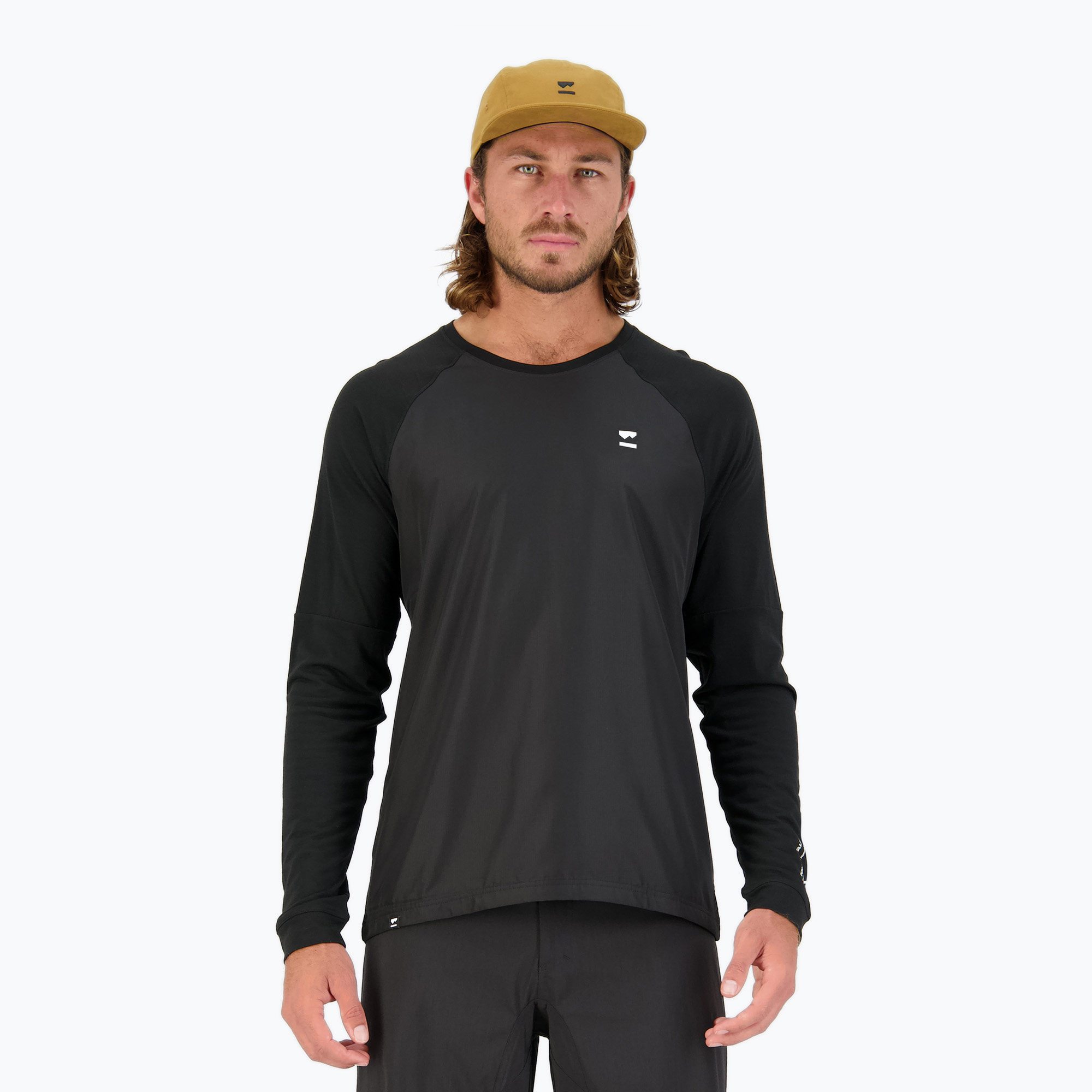Pánsky cyklistický Longsleeve Mons Royale Tarn Merino Shift Wind Jersey black