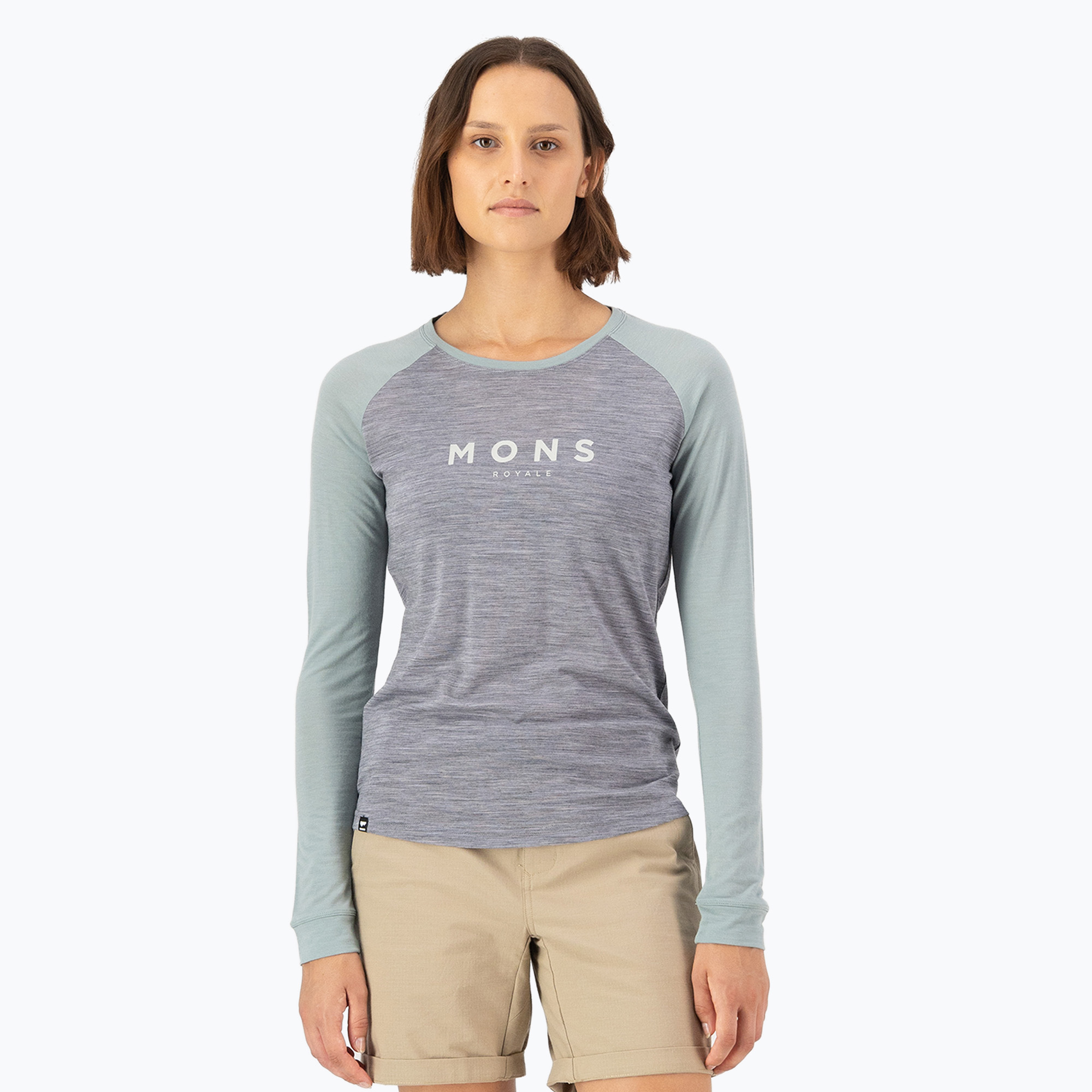 Dámske termo tričko s dlhým rukávom Mons Royale Icon Raglan grey heather (Icon Raglan 100498-1139-885)