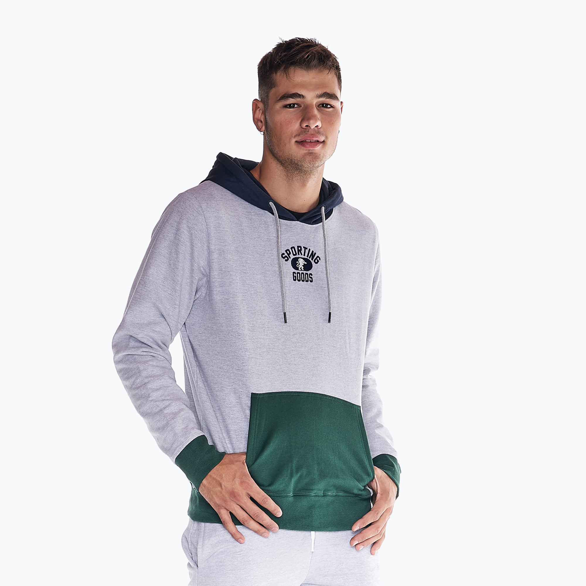 Bluza męska LEONE 1947 College Hoody grey/melange 