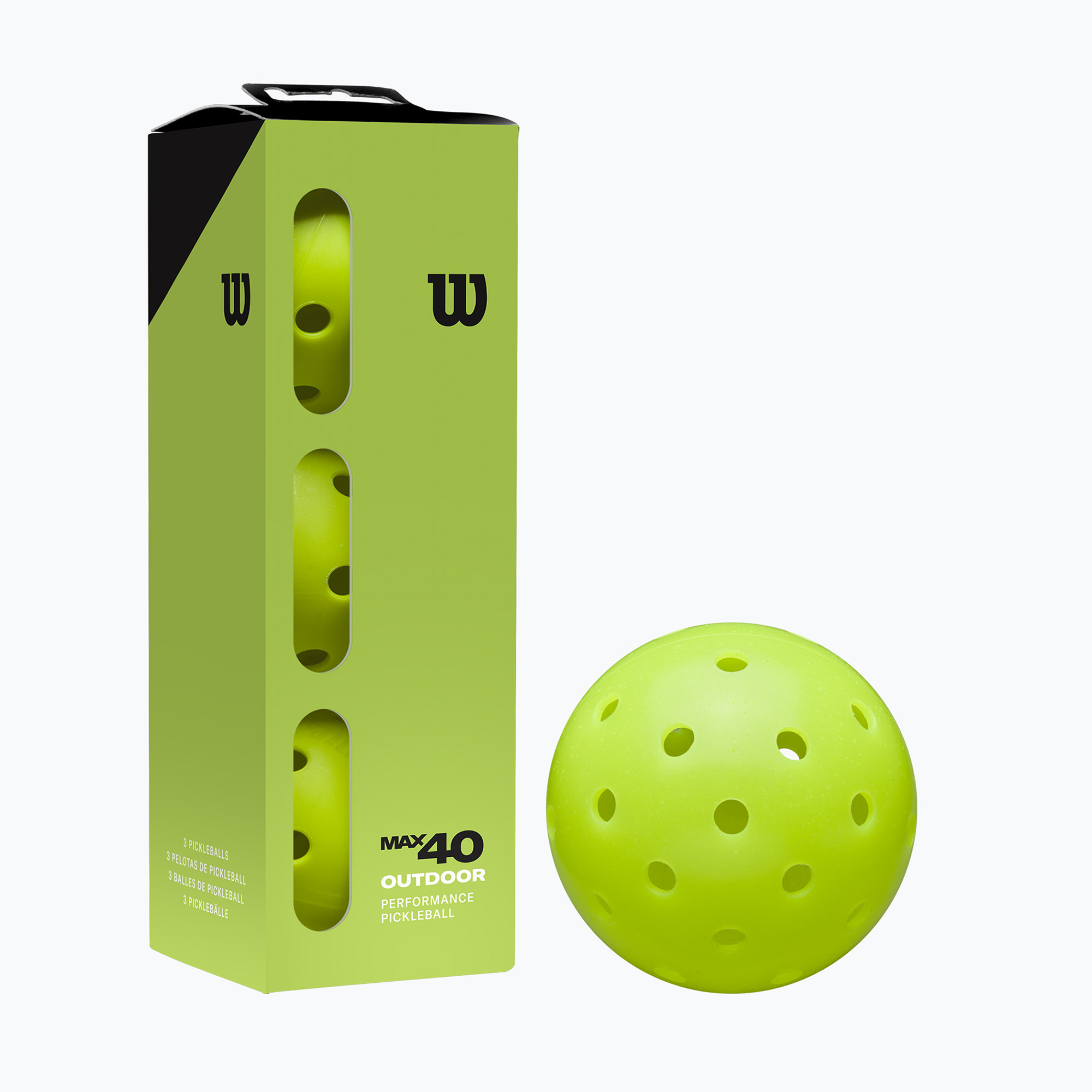 Топки за пикълбол Wilson Max 40 Outdoor Pickleball 3B 3 бр. green