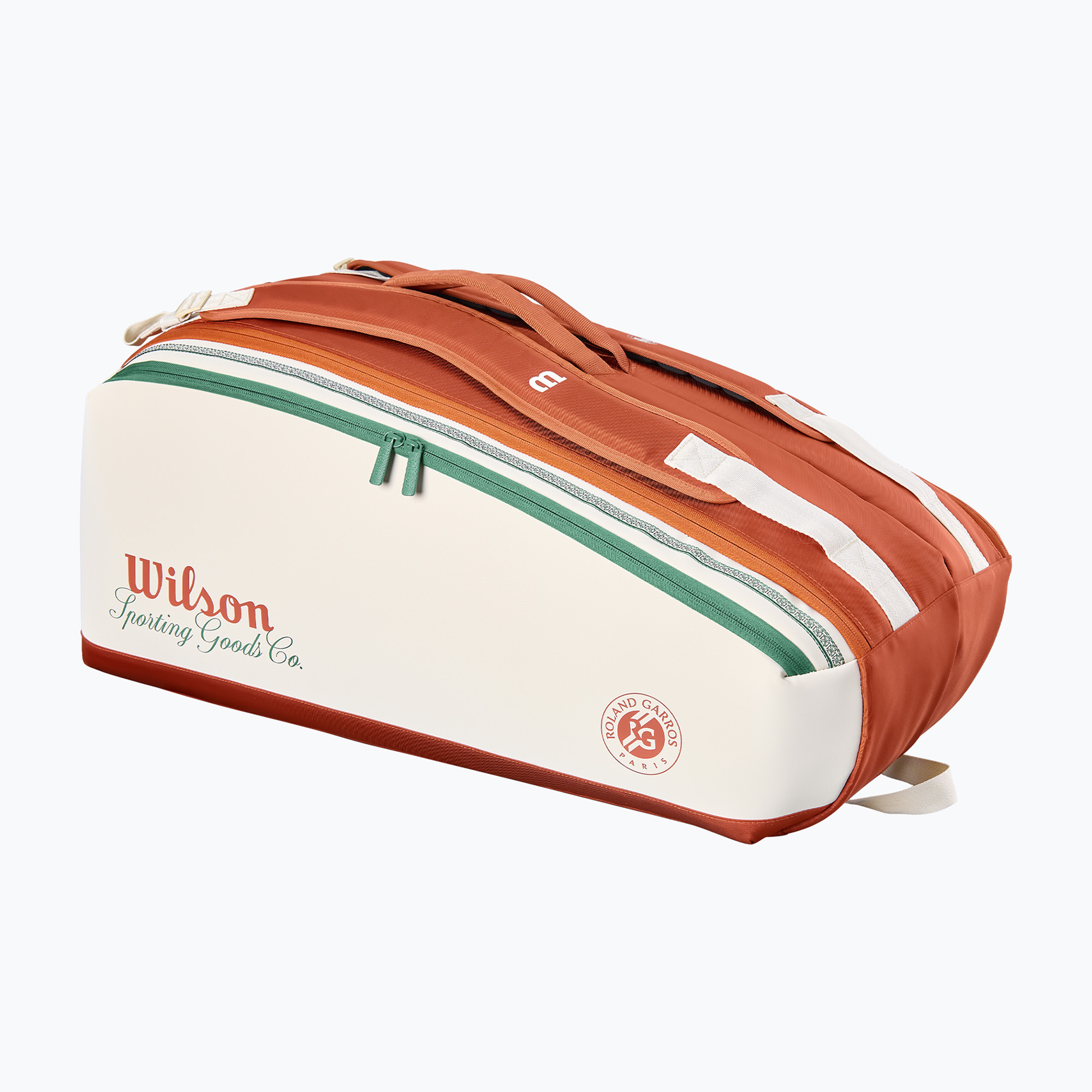 Чанта за тенис Wilson Roland Garros Super Tour 9Pk 2026 cream/clay/green