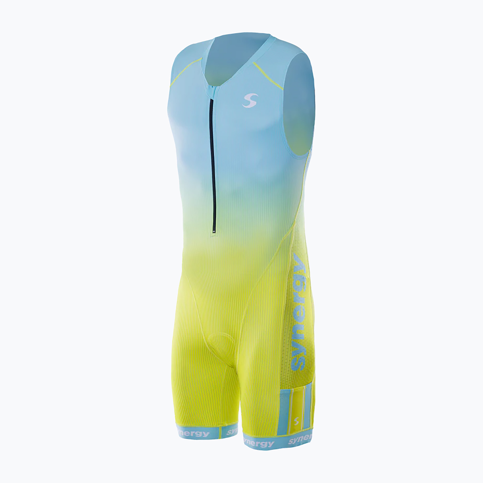 Мъжки гащеризон за триатлон Synergy Elite Sleeveless Trisuit mint/yellow