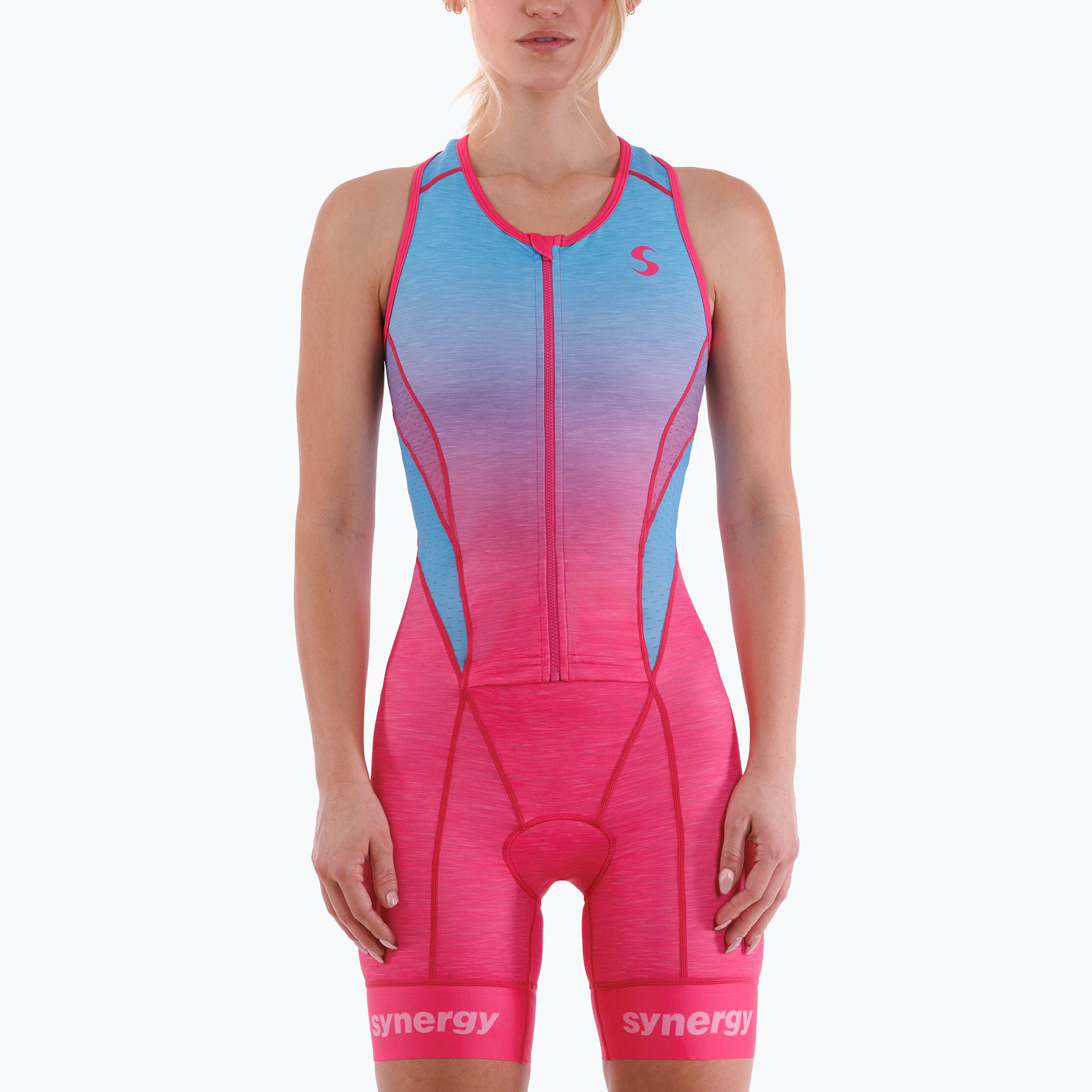 Дамски гащеризон за триатлон Synergy Pro Sleeveless Racerback Trisuit punch