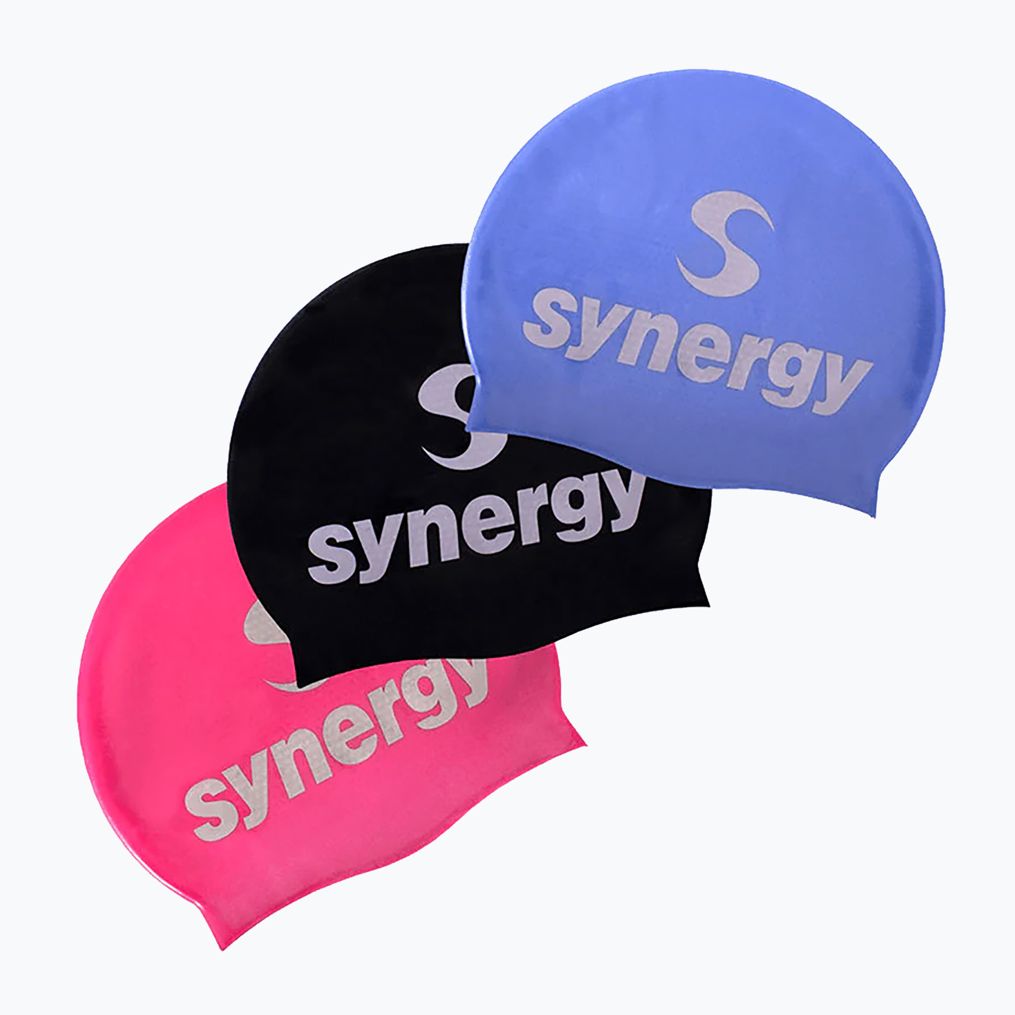 Плувна шапка Synergy Silicone Swim Cap 3 pcs. black/lavender/pink